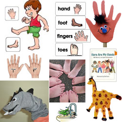 Hands and Feet preschool and kindergarten activities