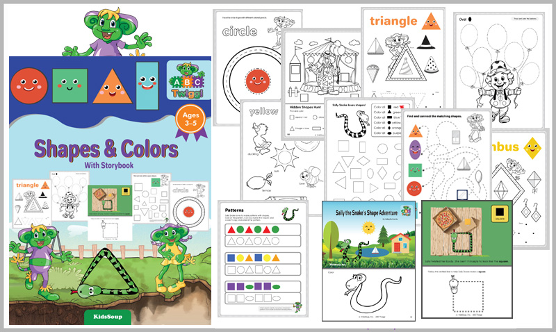 Shapes and Colors Activity Book for preschool and toddlers