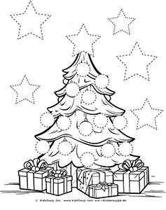 Christmas Tree Shapes Tracing Preschool Activity