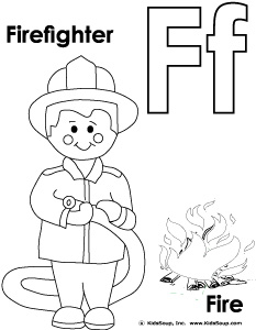 F is for Firefighter and Fire Poster | KidsSoup Resource Library