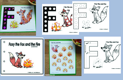 F is for Fox, Fire and Flower Exploration Mats and activities