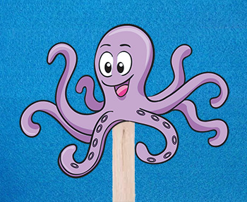 Octopus puppet and rhyme for preschool and kindergarten