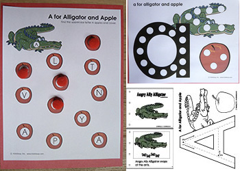 Free A is for apple letter recognition activities and printable