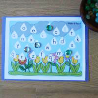 Make It Rain! Letters of the Alphabet preschool activity