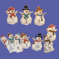 10 Little Snowmen Numbers 1-10 preschool activity and song