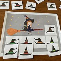 Witches Hats Matching preschool game