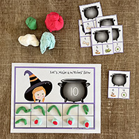 Witches Brew play dough preschool activity