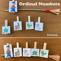 Room on the Broom - Ordinal Numbers Preschool activity