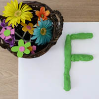 F Is for Flower Planting Fine Motor Skills Activity for preschool and kindergarten