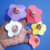 Five Little Flowers Finger Rhyme and Circle Game for preschool
