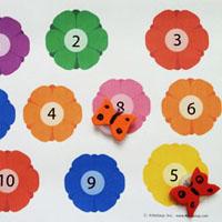 Bees or Butterflies Numbers Recognition preschool activity 