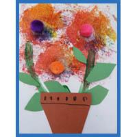 Spring flower artwork and activity for preschool and kindergarten