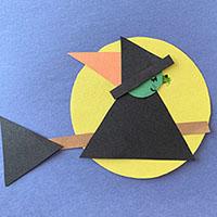 Shapes Witch on Broom craft for preschool