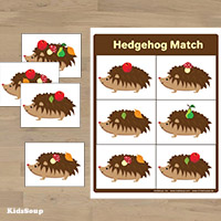 Hedgehog Matching - Visual Discrimination Skills game for preschool