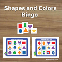 Shapes and Colors Bingo game for preschool and kindergarten