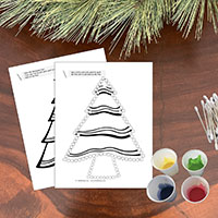 Christmas Tree Q-tips Activity for preschool and kindergarten