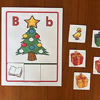 Under The Christmas Tree Beginning Sounds preschool activity