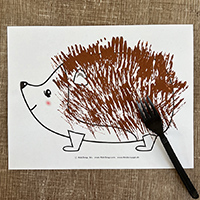 Hedgehog preschool artwork with fork