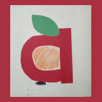 a for apple craft for preschool and kindergarten