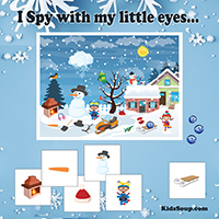 Winter Hidden Picture - I spy with my little eye preschool activity