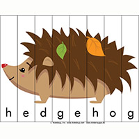 Hedgehog puzzle for preschool and kindergarten