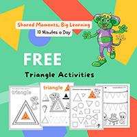 Triangle shape practice worksheets for preschool