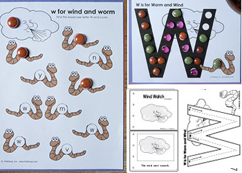 W is for Witch, Worm, and Wind activities and printable