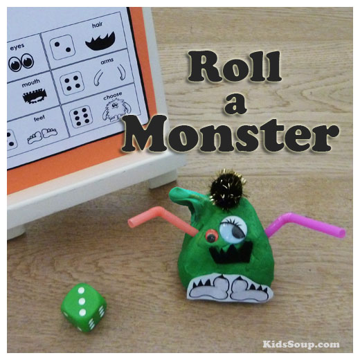 Free Printable Halloween Game for Kids: Roll A Monster