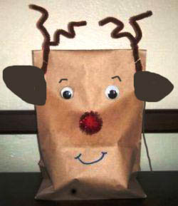 Red-Nosed Reindeer Gift Bag and Other Crafts | KidsSoup